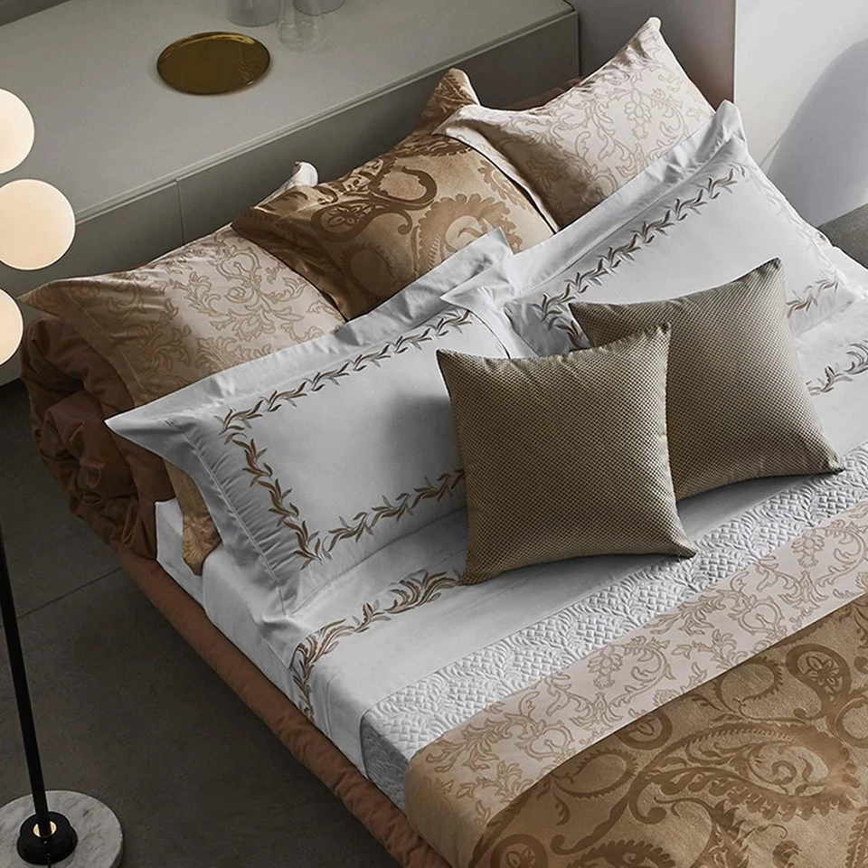 $5400 NEW Frette 7 PC LUX MOGADOR ZENITH Coverlet + Sheet Set White SILK KING 