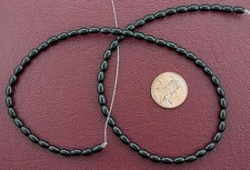 6x4 Rice Gemstone Black Onyx Beads 15" Strand