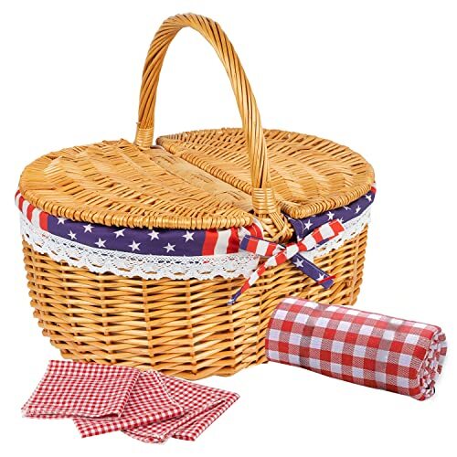 picnic blanket and basket