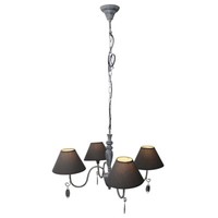Pendelleuchte HäNgelampe Esszimmerleuchte Deckenlampe Metall Textil Grau D 55 Cm