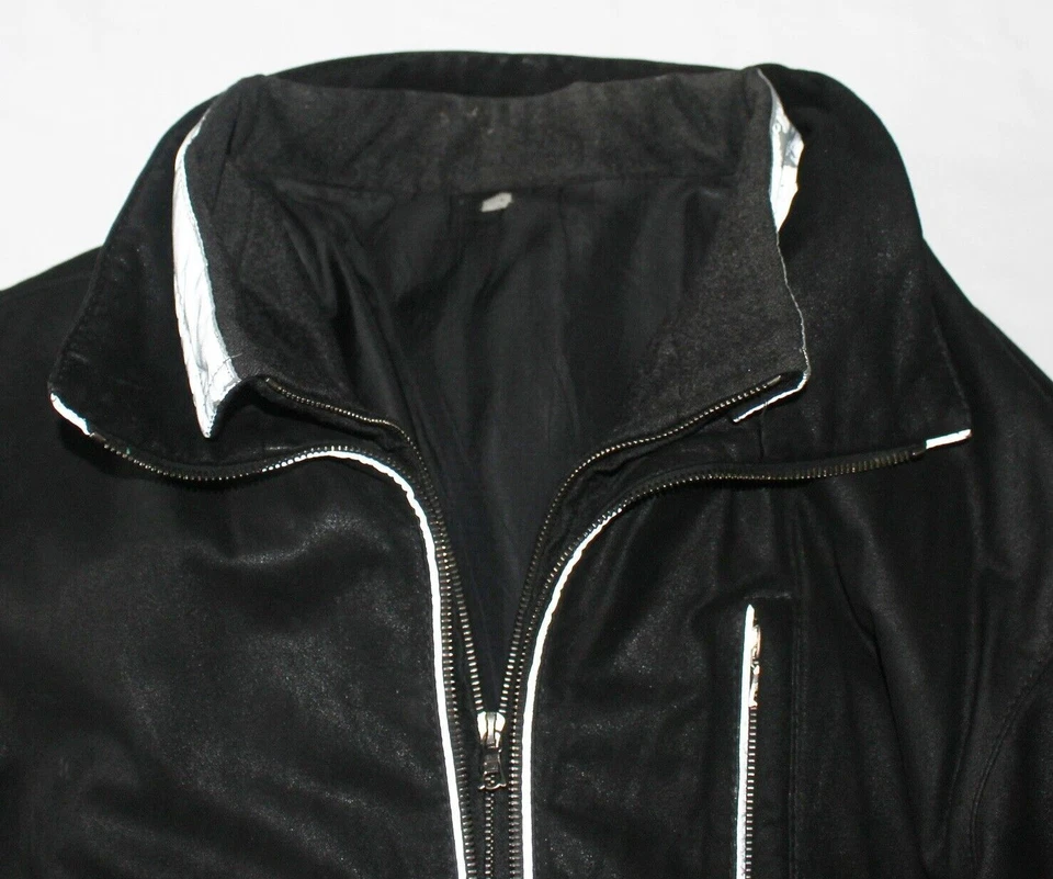 Chaqueta de gamuza reflectante LAMATTA de colección para hombre XL X-LARGE negra extraíble chaleco forro Foto 3 de 4
