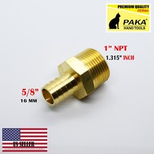 5/8" HOSE BARB X 1" MALE NPT Brass Pipe Fitting NPT Thread Gas Fuel Water Air