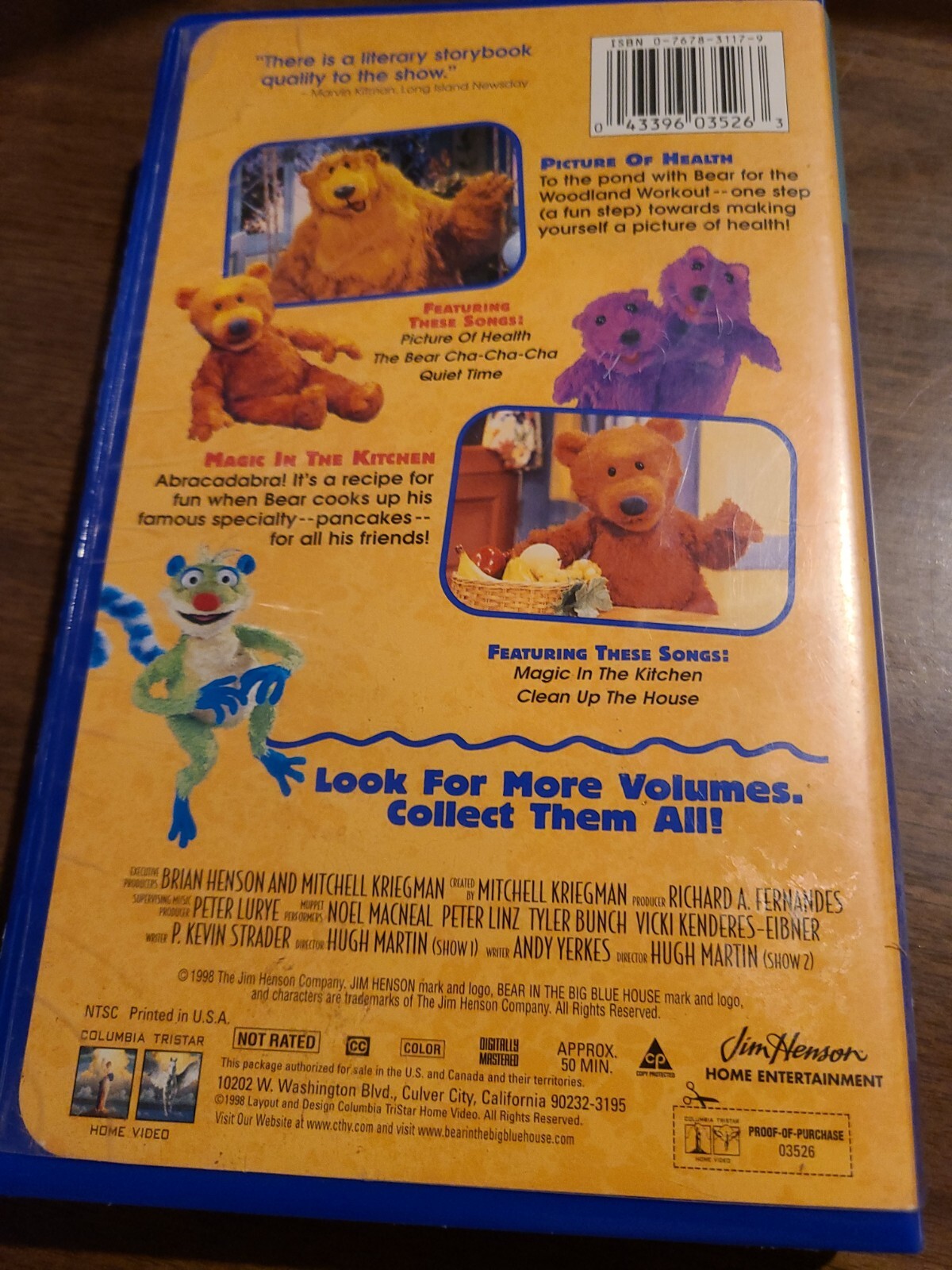Vintage RARE Bear In The Big Blue House Grelly USA