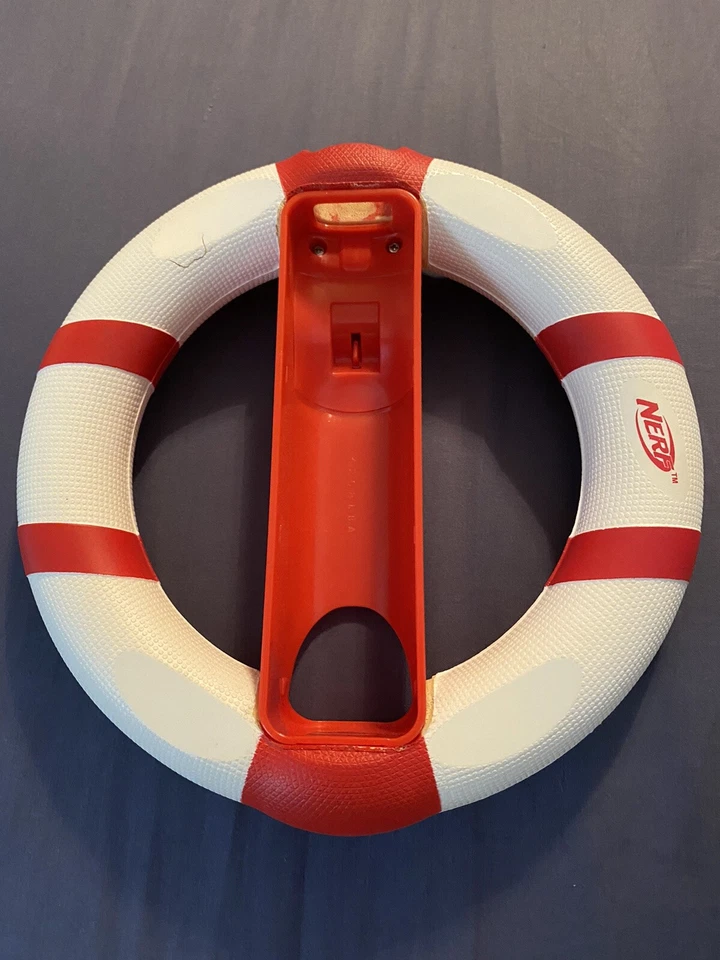 (2) Wii Nerf Controller Steering Wheels, Red, Blue, White, Racing Mario Kart - Image 3 of 4