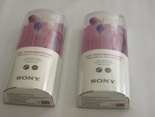 Lot of 2 Sony MDREX15AP in-Ear Earbud Headphones with Mic, Violet