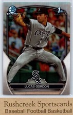 2023 Bowman Draft Chrome #BDC-126 Lucas Gordon White Sox 1st Bowman Refractor