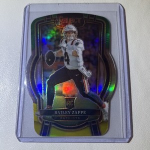 2022 Select #231 Bailey Zappe Rookie Green & Yellow Prizm Die-Cut Club Level