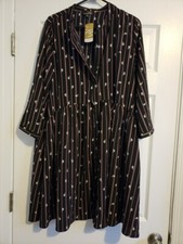 NEW Suzanne Betro, Black White Pink Floral Shirt Dress (w/ Pockets) Size Large