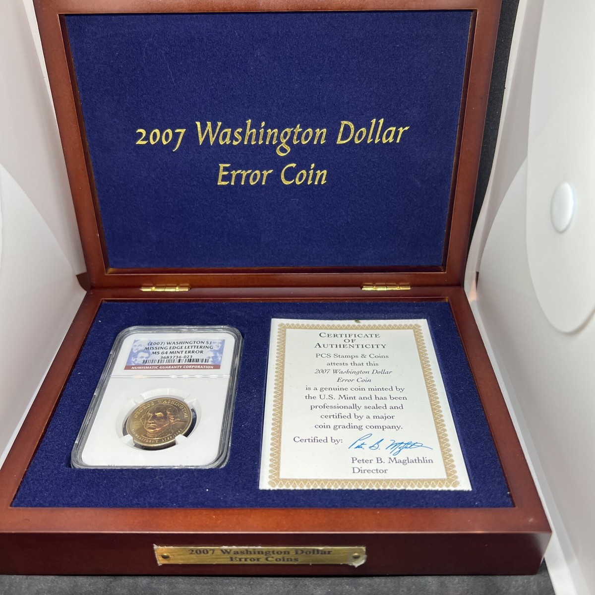 2007 George Washington Presidential $1 NGC MS 64 Mint Error