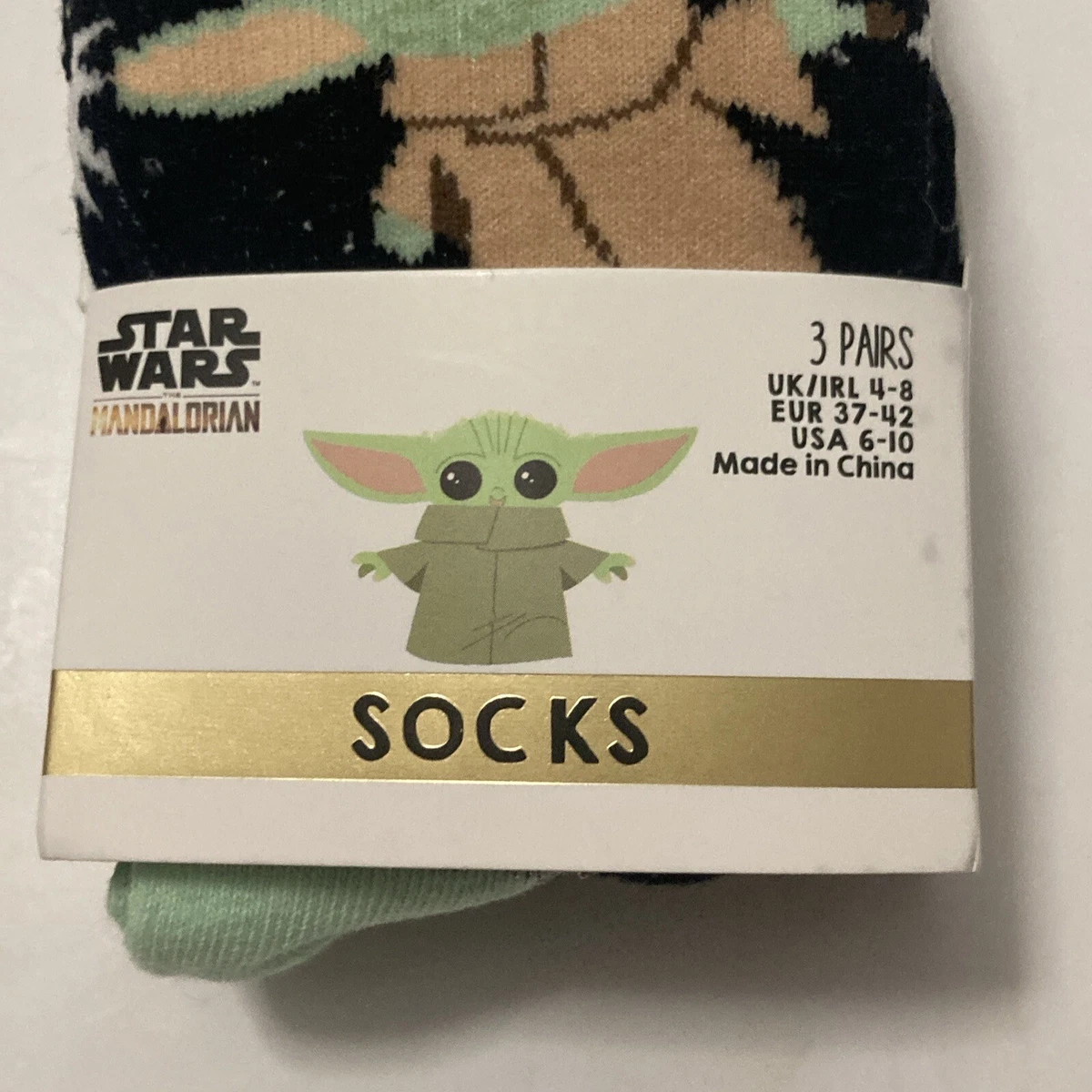 Conjunto Calcetines Primark Baby Yoda Mandalorian Grogu Star Wars Disney Mujeres EE. UU. 6-10 Nuevo