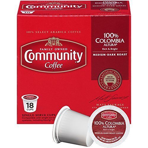 Community Coffee 100% Colombia 18 to 144 Keurig K cup Pods Pick Any Size