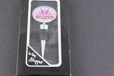 CHROME OPEN HALF CORKED WINE BOTTLE STOPPER - NEW