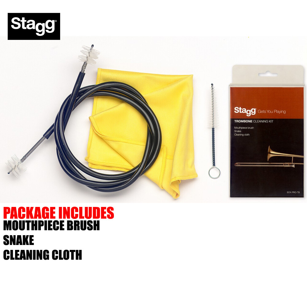 Stagg SCKPROTB Pro Trombone Cleaning Kit + Mouthpiece Brush, Snake