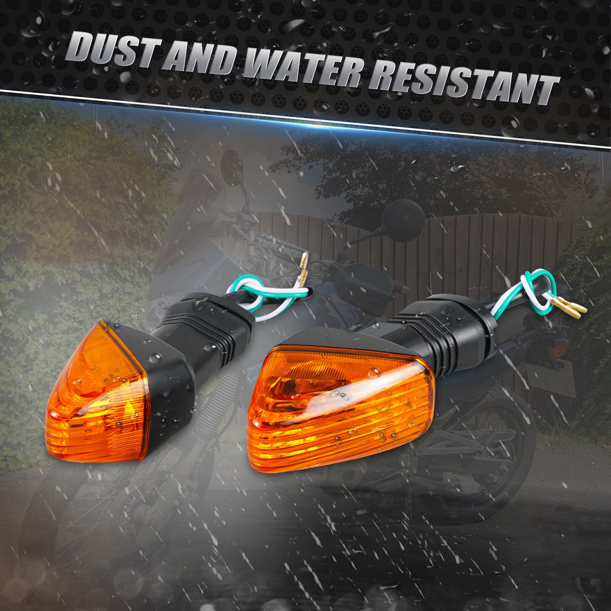 Pair Front Rear Turn Signals Light Lens Amber For Kawasaki Ninja