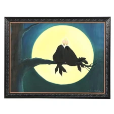 Vintage Vulture Artwork Cartoon Oil Painting & Book Vern Herschberger 1996