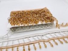 1 Yard Edges Curtain Lace Fringe Tassel Trim Beaded Ribbon for Dresses