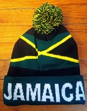Jamaica Flag Designed Unisex Lined Winter Bobble Sweater Hat Beanie