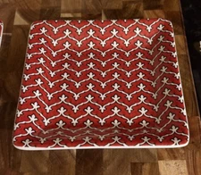 NEW S4 Red Pottery Barn Mezze Stoneware Appetizer Plates | 5.5" Snack Plate