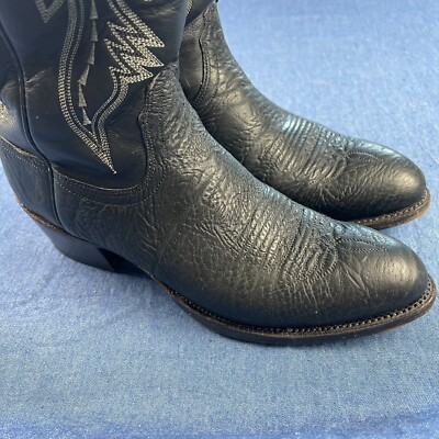 Lucchese 2000 Boots Mens 8 D Black Leather Cowboy Western T3054R4