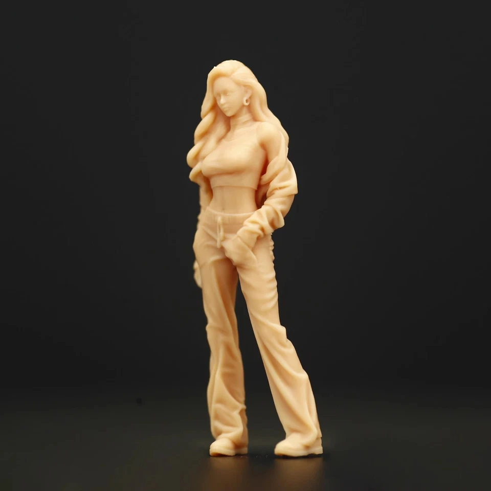 Resina 1:64 A358 Ropa Deportiva Chica Miniatura Mujer Figuras Modelo Juguetes Sin Pintar Foto 3 de 3