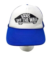 VANS  ' OFF THE WALL ' Blue White Mesh Trucker Hat Snapback by Otto Collection