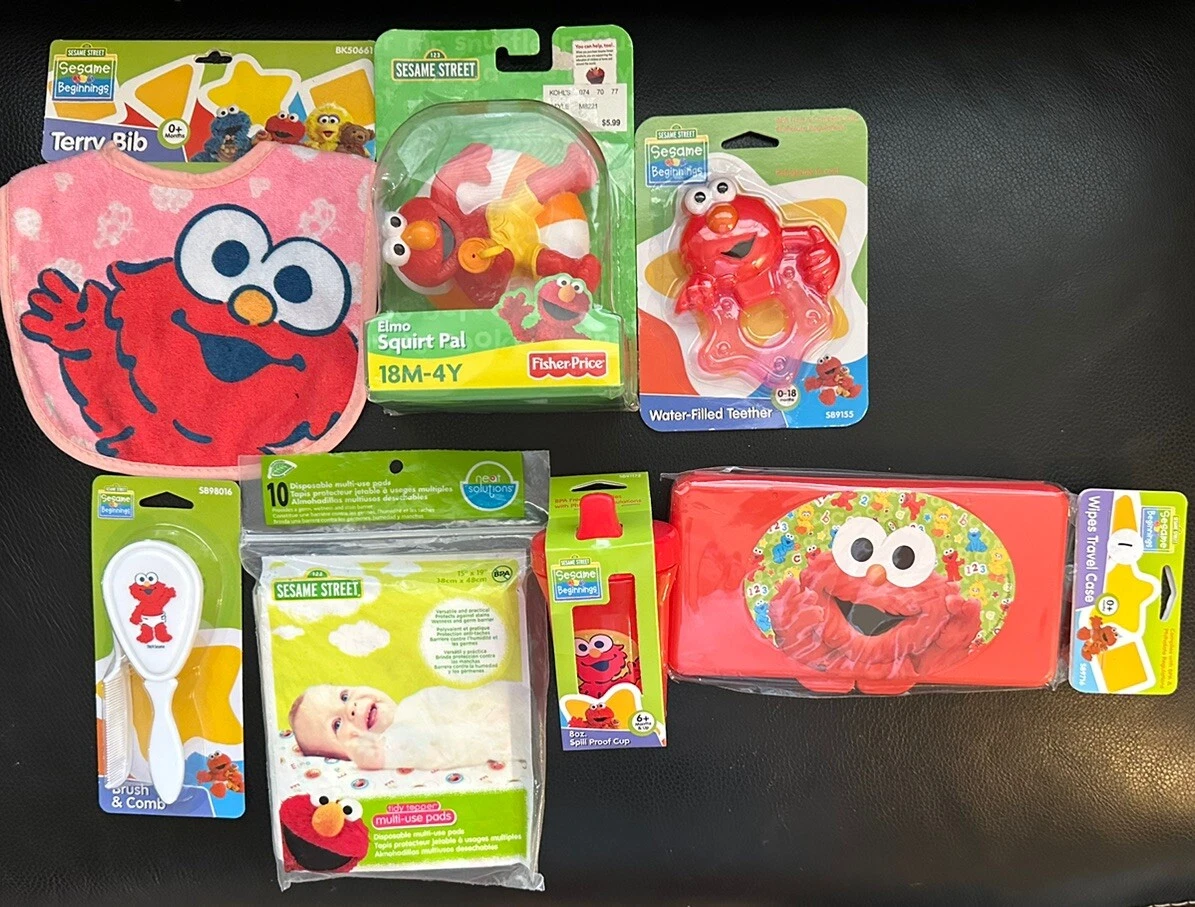 Sesame Street Elmo Baby Care Essentials Teether Changing Pads Wipe Case Bath Toy