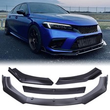 Matte Black Front Bumper Lip Spoiler Splitter Lower Body Kit For Honda Civic Si