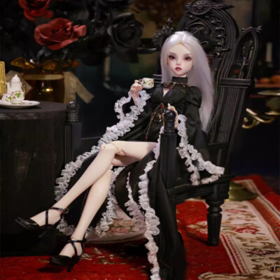 Full Set 1/4 BJD Doll Ball SD Joint Facial Makeup Demon Dark Style