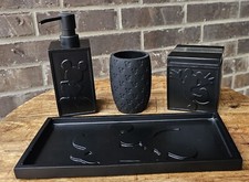Disney Mickey Mouse Black Matte Soap Dispenser Toothbrush Holder Bathroom Set