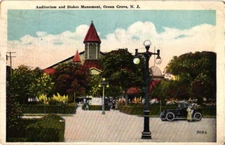 Postcard Vintage, Auditorium and Stokes Monument, Ocean Grove, New Jersey