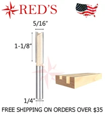 Tideway Carbide PRO LC01020504 5/16 Diameter straight 1/4" shank router bit
