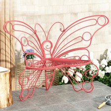 Cast Iron Metal 50 inch Garden Outdoor Bench Butterfly Chair Garden Decor Seat