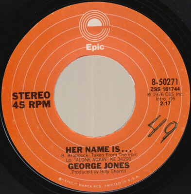 George Jones (2) - Her Name Is... / Diary Of My Mind - Epic - 8-50271 - 7'', Styr