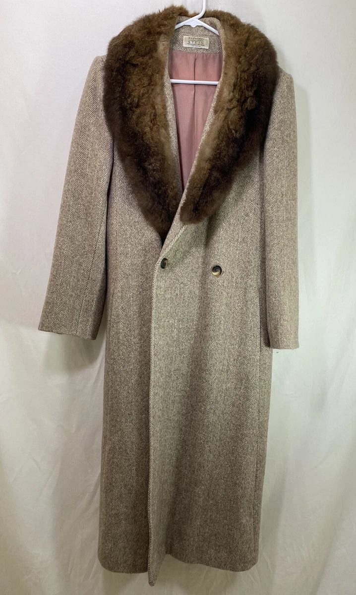 Vtg Raywood & Stein Herringbone Wool Blend Women's Coat