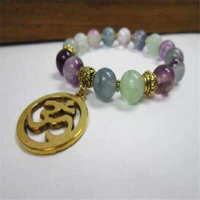 8mm Fluorite 7 Chakra Treatment Bracelet Bless Spirituality Wrist Ethnic