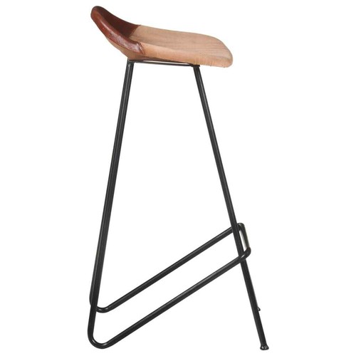 Bar Stools 2 pcs Brown Real Leather vidaXL - Picture 6 of 11