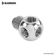 Barrow G1/4" 5 Way Ball Fitting 360 Degree Rotary Splitter Water Cooling Silver