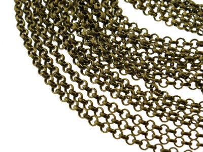 2 m Jasseronkette Vintage bronze, Gliederkette (1,00 EUR pro m)