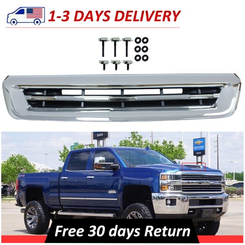 Chrome Hood Molding Trim For 2011-2014 Chevy Silverado 2500 HD / 3500 HD