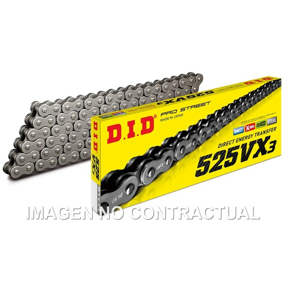 Chain DID 525 vx3 X 124 R for Moto Spare Parts Accessories Pieces Refills