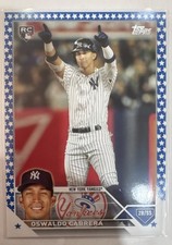 2023 Topps Complete Set - Oswaldo Cabrera #487 Blue Star /299 (RC)
