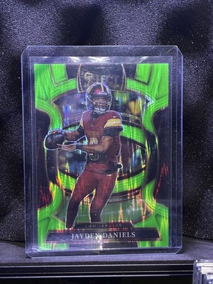 2025 Panini Select #88 Jayden Daniels Neon Green Prizm Shock #/699