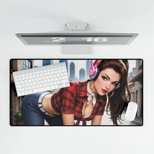 D.VA Hana Song Overwatch Waifu Playmat, Large Gaming MousePad Desk Mat V37