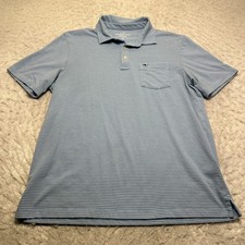Vineyard Vines Edgartown Performance Polo Shirt Blue Striped Mens Size Medium M