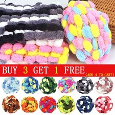 130g Creative Pom Pom Thick Wool Baby Yarn Chunky Knitting Crochet 15 Colors UK