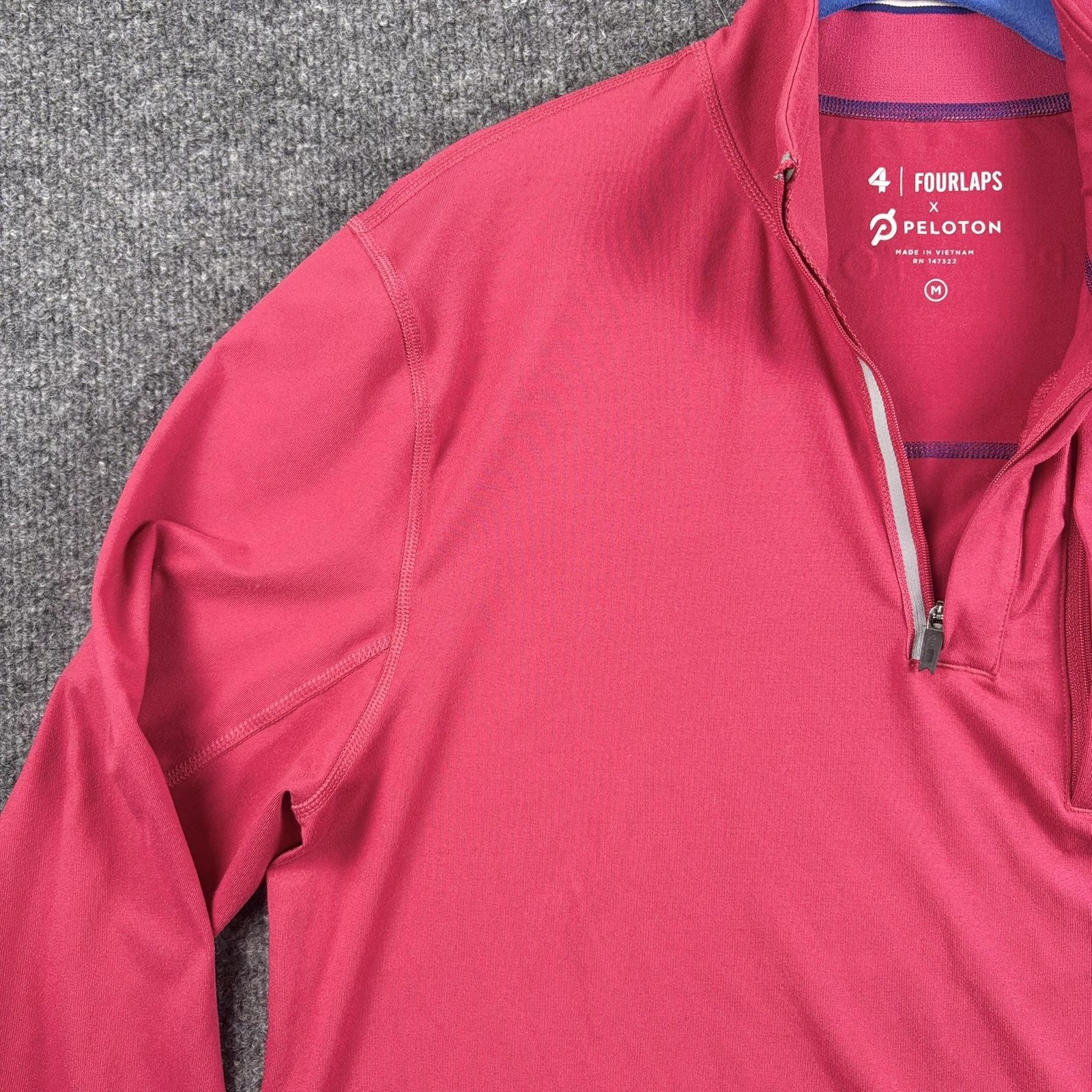 Peloton Fourlaps Pullover Mens Medium Red Quarter… - image 6