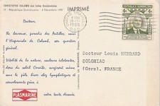 DOMINIQUE CARTE POSTALE CIRCULEE 28.11.1955 BON ETAT
