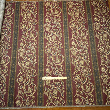 1.5 YD Vintage Flourish Stripe Brocade Upholstery Fabric