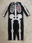 Vtg Halloween Skeleton W Heart Costume Handmade Child's 8-12 Youth M 70s 60s