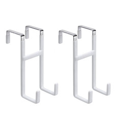 2 Packs Over The Door Hooks, Double Sided Door Hanger Hook - Heavy Duty No Drill
